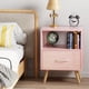 thumbnail image 2 of Mesita de noche Aenuert Pink Kids con cajón y almacenamiento abierto, 2 of 3