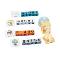 Bothyi - Juego De Ortografía De Bloques De Madera Juego De Aprendizaje Temprano Para Niños Niños Niños Niños Con Campana