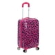 thumbnail image 1 of Luggage Rockland Safari Hardside Spinner de 20 pulgadas con diseño de leopardo magenta, 1 of 2