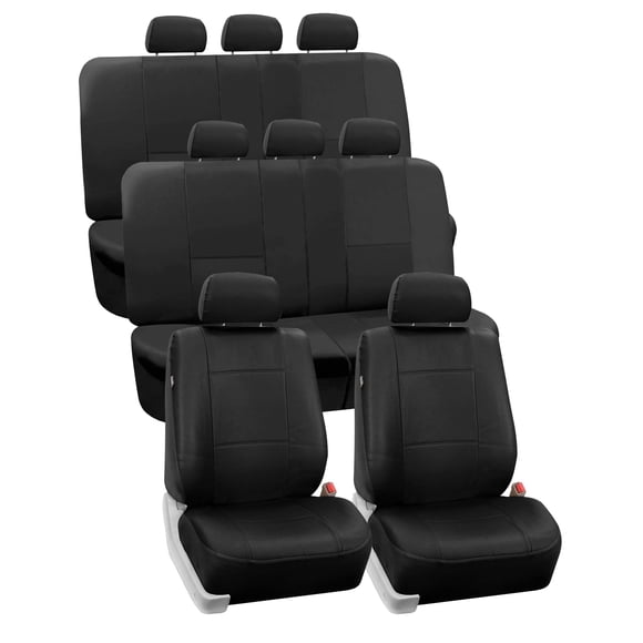 Fundas de Asiento FH Group para 8 Plazas en Cuero PU Negro