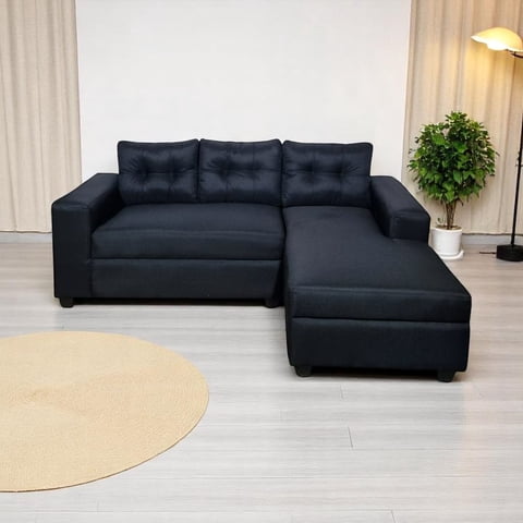 Diseños Valestrini - Sofa Seccional Kristina Lino Negro Divan Derecho