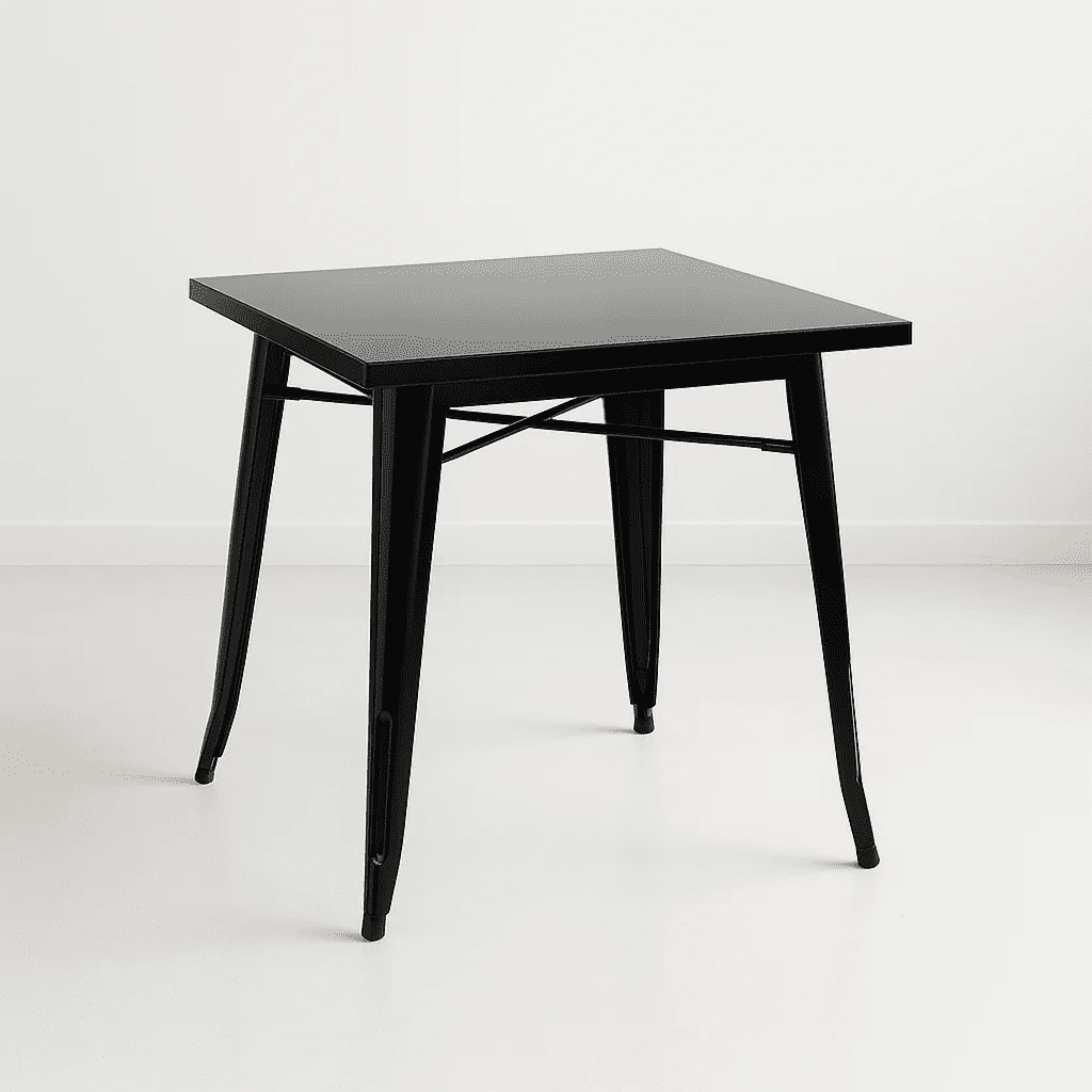Klik Muebles - Mesa Tolix De Acero 80x80cm Para Bar O Terraza O Restaurant - Negra