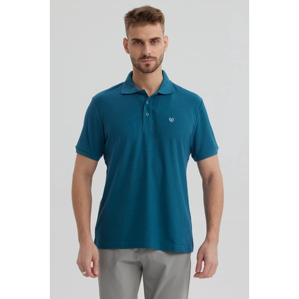 Polera Hombre Piqué Básica Lisa Petróleo - lV
