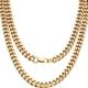 thumbnail image 1 of Collar de eslabones cubanos de oro para mujer - Cadena de eslabones cubanos de acero de titanio chapada en oro de 18 quilates, joyería de moda, 1 of 5