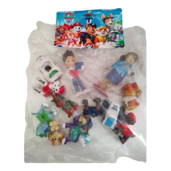 Set 12 Figuras Paw Patrol Pvc Duro Juguetes multicolor