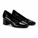 thumbnail image 2 of Zapato Mujer Charol Negro Taco Ancho Punta Redonda HL17, 2 of 8