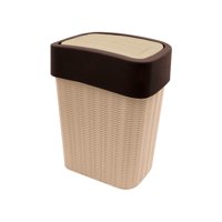 Genérico - Tacho De Basura Ratan Vaiven Slim 40Lt Beige