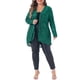 thumbnail image 2 of Agnes Orinda Trajes de Halloween para Mujeres Tallas Grandes Chaquetas de Lentejuelas de Colegio Escolar Brillantes con Frente Abierto de Manga Larga Abrigo Exterior Chaqueta Brillante 2X Verde Oscuro, 2 of 6