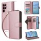 thumbnail image 1 of Funda Cartera con Cremallera y Correa para Samsung Galaxy S22 Ultra 5G Soporte y Tarjetero Oro rosa, 1 of 6