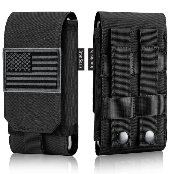 Funda porta teléfono IronSeals 9 cm x 17 cm con bucle Molle y parche