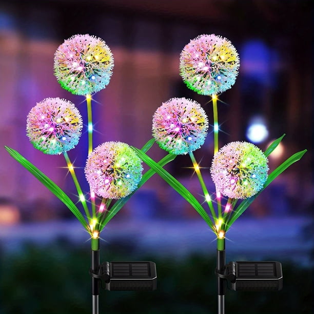1pc/2pcs 36 LED Solar Outdoor Lights, IP65 Waterproof 3-in-1 Garden Flowers Decorative Lights With 2 Modes For Garden, Yard, Patio, Pathway