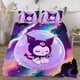 thumbnail image 3 of Kuromi 3-Piece Bedding Set For Kids Boys Girls Adult Cartoon Warm Cute Fashion Holiday Present Gift Bed Sheets, 3 of 5