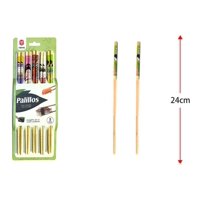 Genérico - Palillos Chinos Bambú (5 Pares) 24 Centímetros Largo