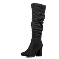 Botas Largas Mujer Casual Pu Texil Tacon Grueso Weide Hx512