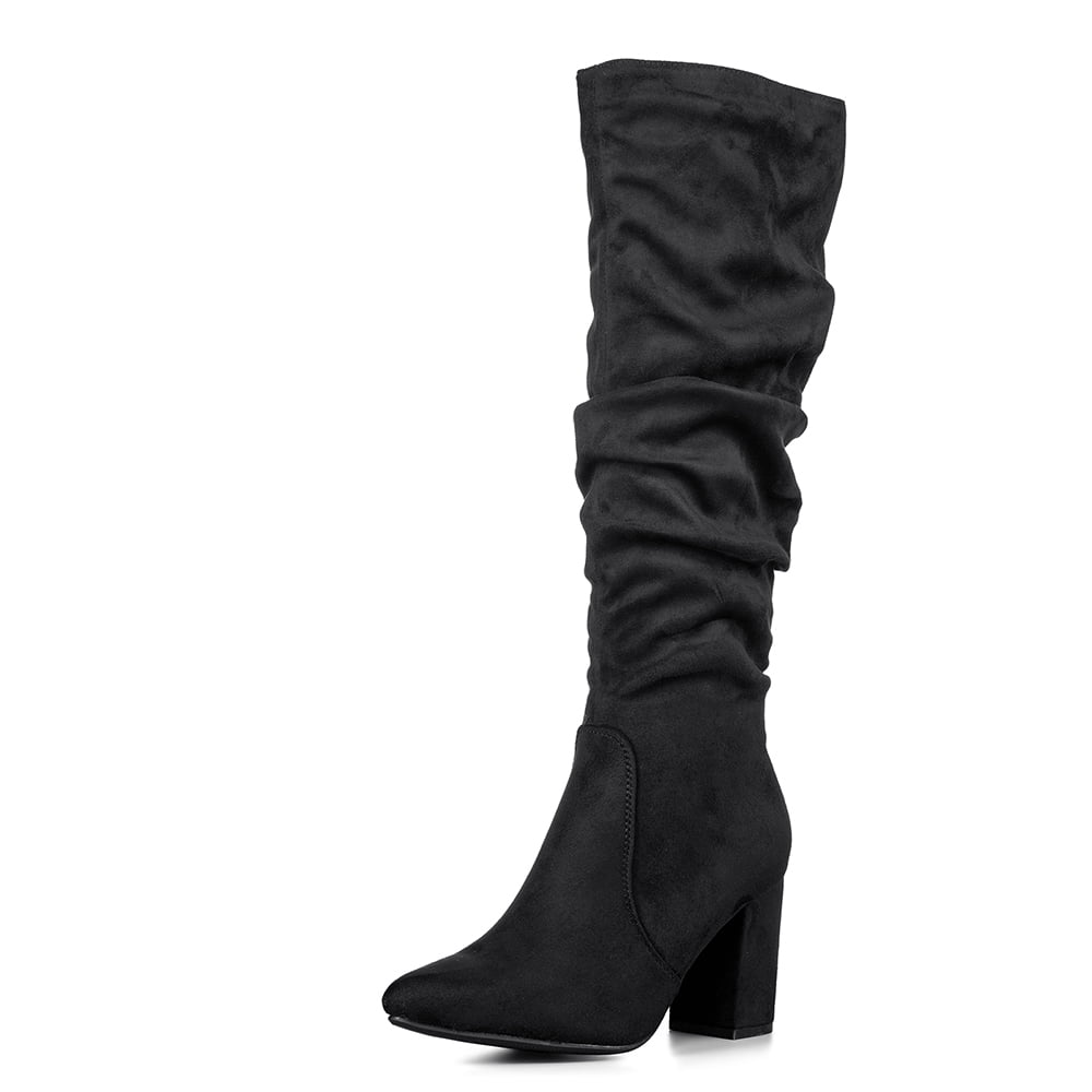 Botas Largas Mujer Casual Pu Texil Tacon Grueso Weide Hx512