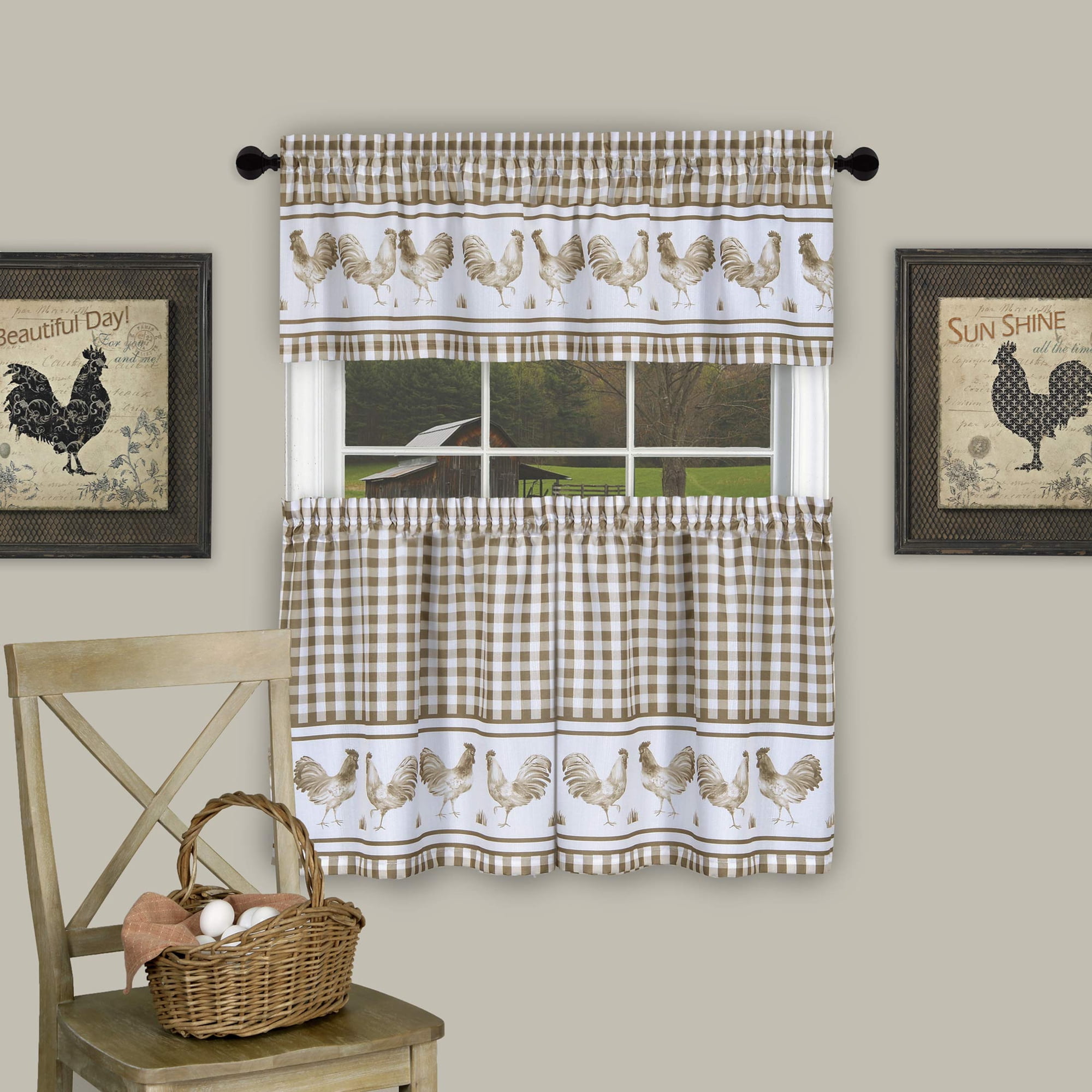 Set De Cortinas Para Ventanas Achim Light Filtering Barnyard Taupe