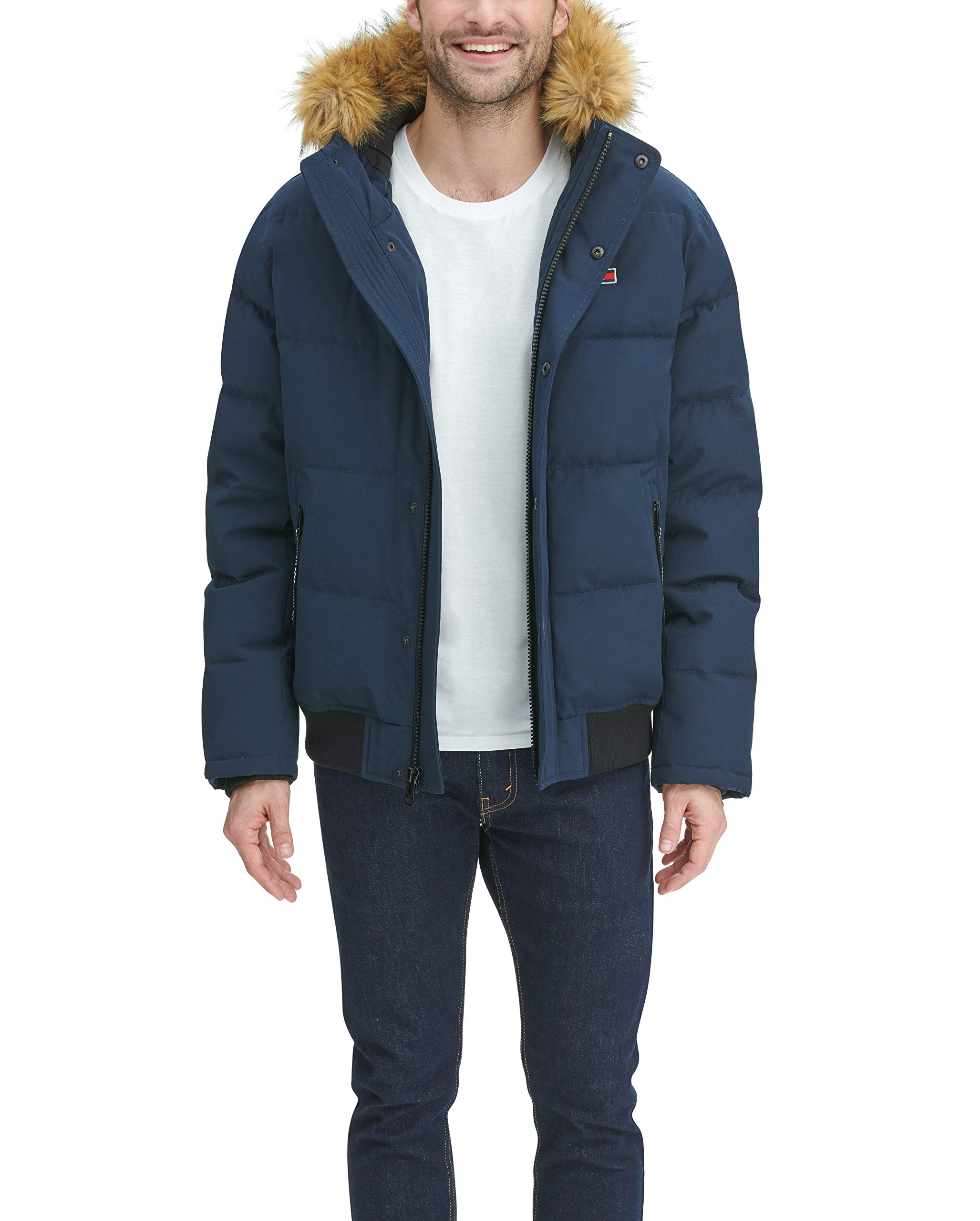 Chaqueta Tommy Hilfiger Acolchada De Tela Ártica Para Esnórquel, Color Azul Marino