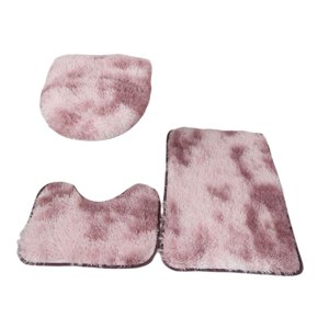 Magideal - Juego De 3 Uds De Alfombrillas De Baño Para Baño Con Tapa De Inodoro, Diseño Elegante, Materiales Absorbentes, Decoración De Baño, Juego De Inodoro De Rosa Con Violeta