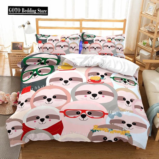 v325 Bed Sheets Lovely Butterfly Festival Glasses Fox Quilt Cover Set Bedroom Bedding Engineering Vehicle Duvet Cover Set for Kid Teen Boy Girl 3-Piece Bedding Set (1 Duvet Cover + 2 Pillow Shams) Bed