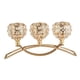 thumbnail image 4 of Candelabro De Cristal 3 Brazos Adorno De Mesa De Boda Dorado, 4 of 5
