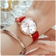 thumbnail image 1 of Reloj Femenino de Cuarzo con Correa de Cuero Rojo y Esfera Decorativa, 1 of 3