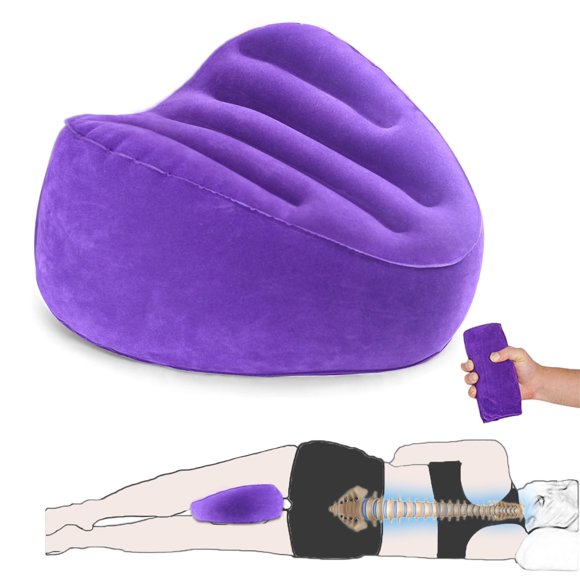 Almohada de rodilla PEKOMKISS para personas que duermen de lado, inflable para viajes