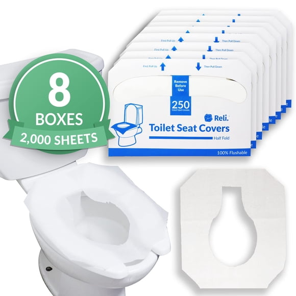 Fundas para asientos de inodoro Reli. 2000 unidades desechables y desechables
