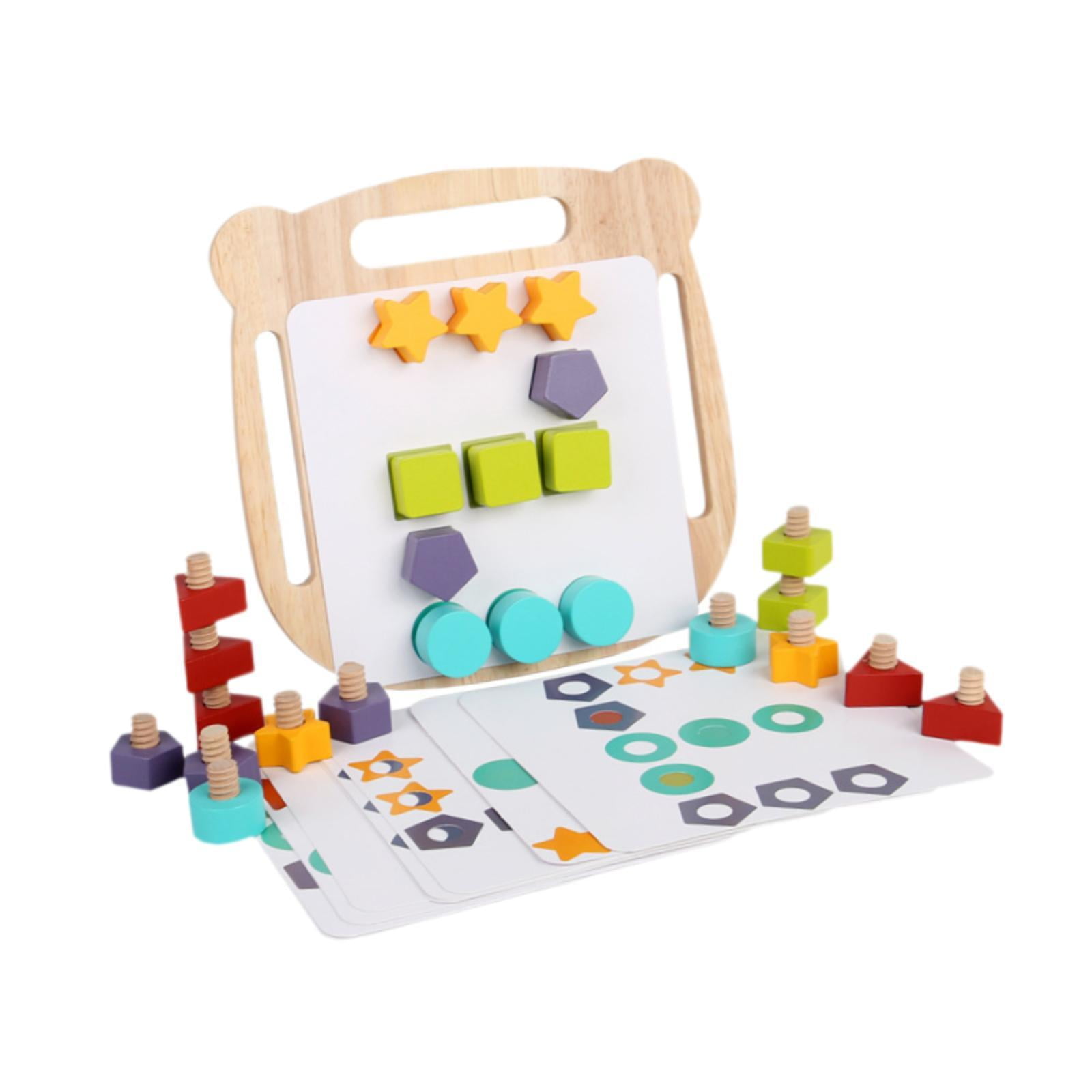 Magideal - Juguete Sensorial Con Tuercas Y Tornillos Para Niños, Forma Y Colores, Juguete De Actividad Motora Montessori Para Regalo De Cumpleaños, Niños De 3, 4