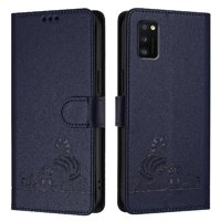 Funda Tipo Cartera Foxdock Para Samsung Galaxy A41 Con Soporte, Ranuras, Rfid, Diseño De Gato