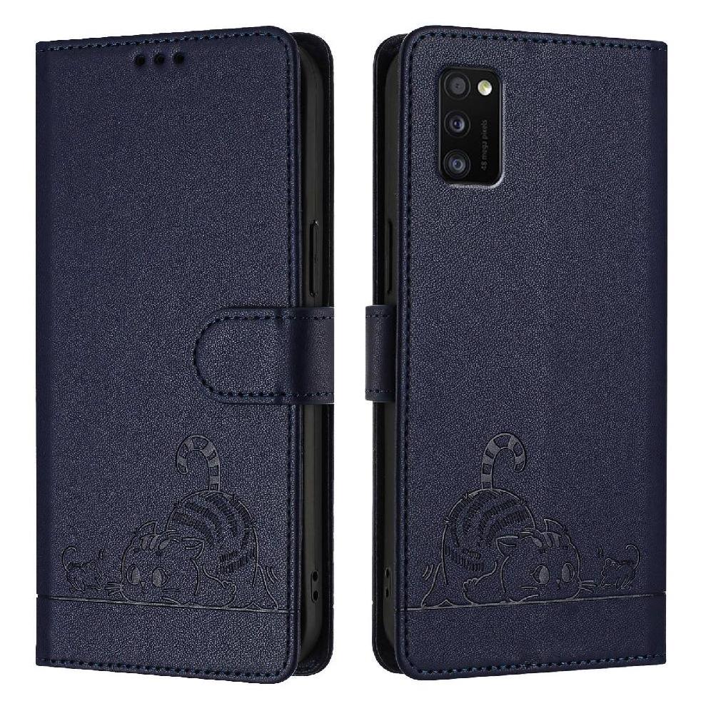 Funda Tipo Cartera Foxdock Para Samsung Galaxy A41 Con Soporte, Ranuras, Rfid, Diseño De Gato