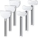 thumbnail image 1 of Exprimidor de pasta de dientes de metal de 6 piezas, exprimidor de tubo de acero inoxidable, llave, rodillo, tubo, cremas, pintura, herramienta para baño familiar (plata), 1 of 7