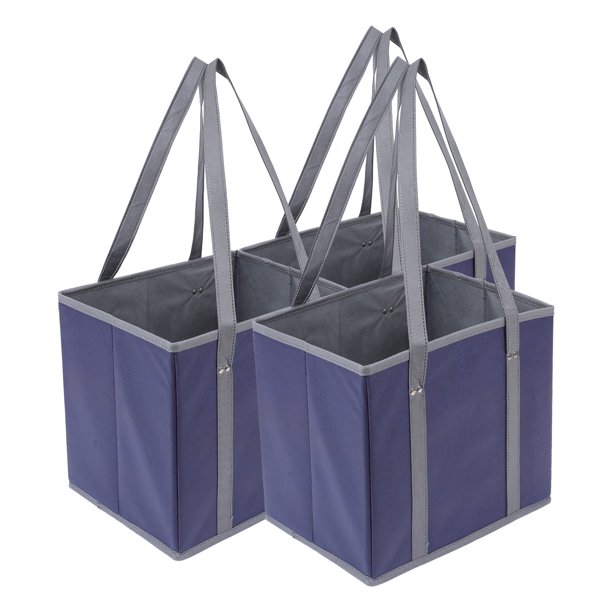 REGALWOVEN REGALWOVEN Contenedor de Almacenamiento de Tela para Estantes y Armarios, Color Sólido con Asas Largas 3 Paquetes Azul 13*9.8*11