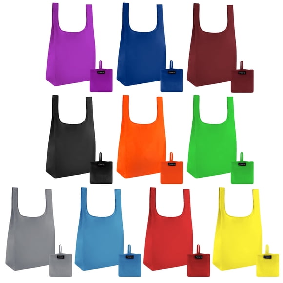 Bolsa de supermercado reutilizable Masirs Ripstop, paquete de 10 unidades, 39 x 15 x 59 cm, poliéste