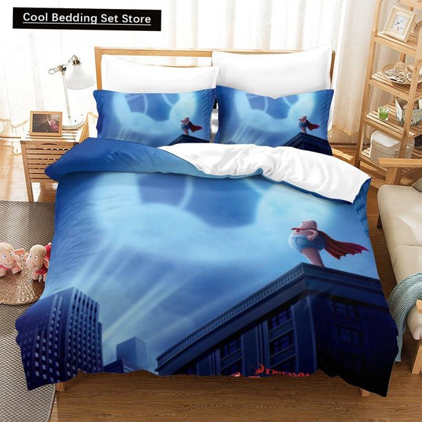 v1568 Bed Sheets Fashion Cartoon Kawaii Captain Underpants Bedding Set Single Twin Full Queen King Size Bed Set Adult Kid Bedroom Duvetcover Sets 3-Piece Bedding Set (1 Duvet Cover + 2 Pillow Shams) B
