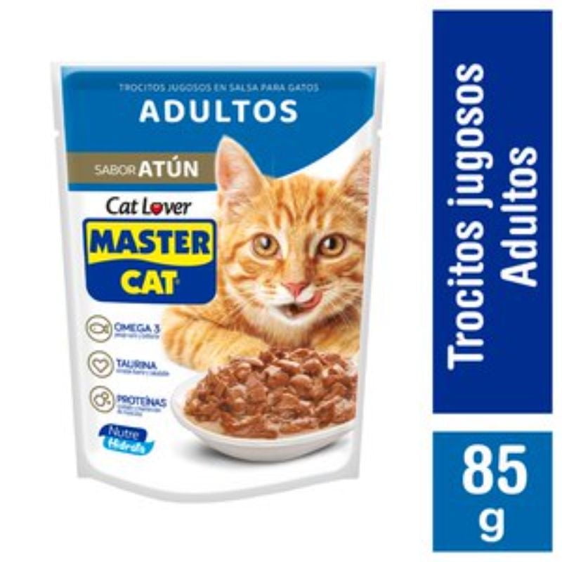 Alimento Húmedo Gato Adulto Trocitos Sabor Atún Pouch 85 g Master Cat