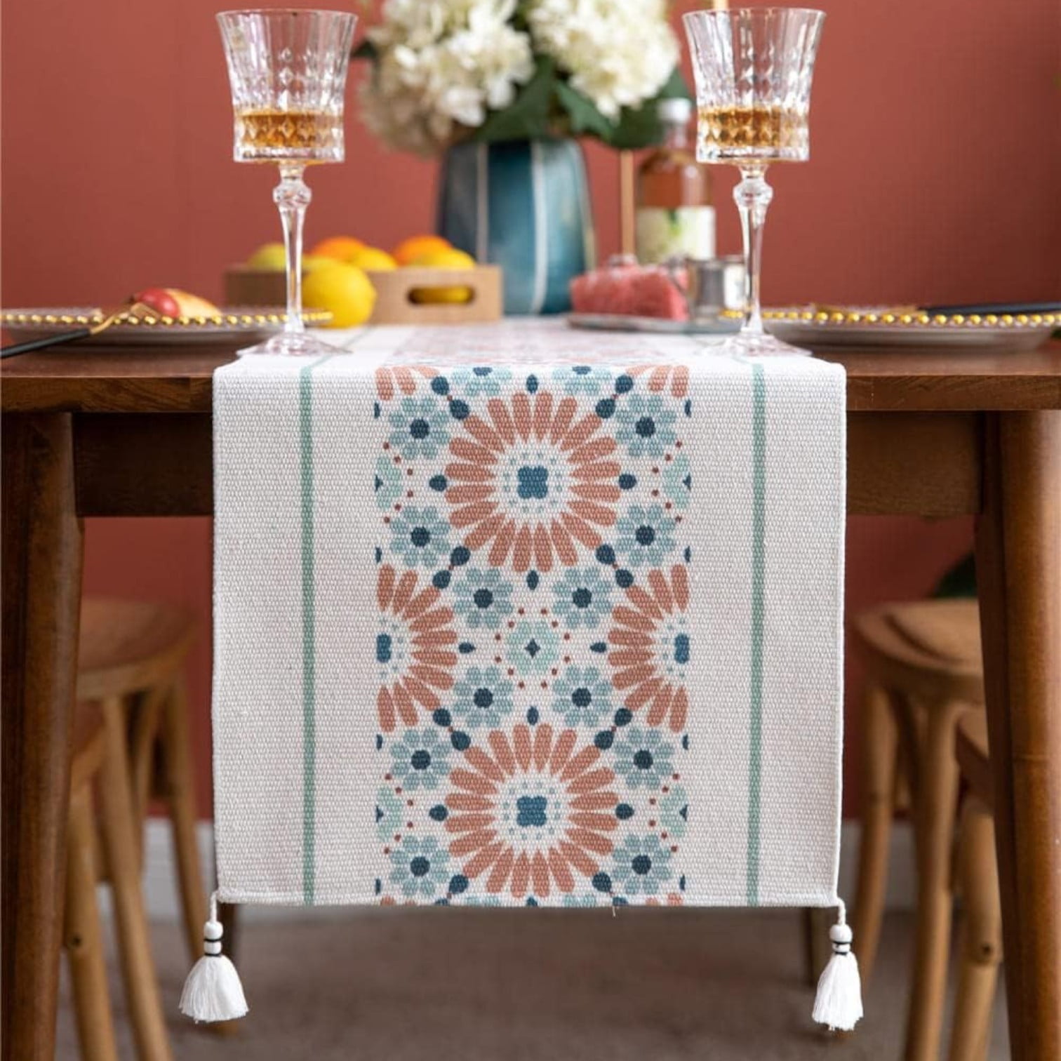 Genérico - Camino De Mesa + Individuales Set De 7 Piezas 35x180cm Md01