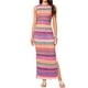 thumbnail image 2 of Vestido largo bohemio de verano para mujer con cuello redondo a rayas, abertura, fiesta de cóctel, club, vestido ajustado sin mangas S multicolor, 2 of 6