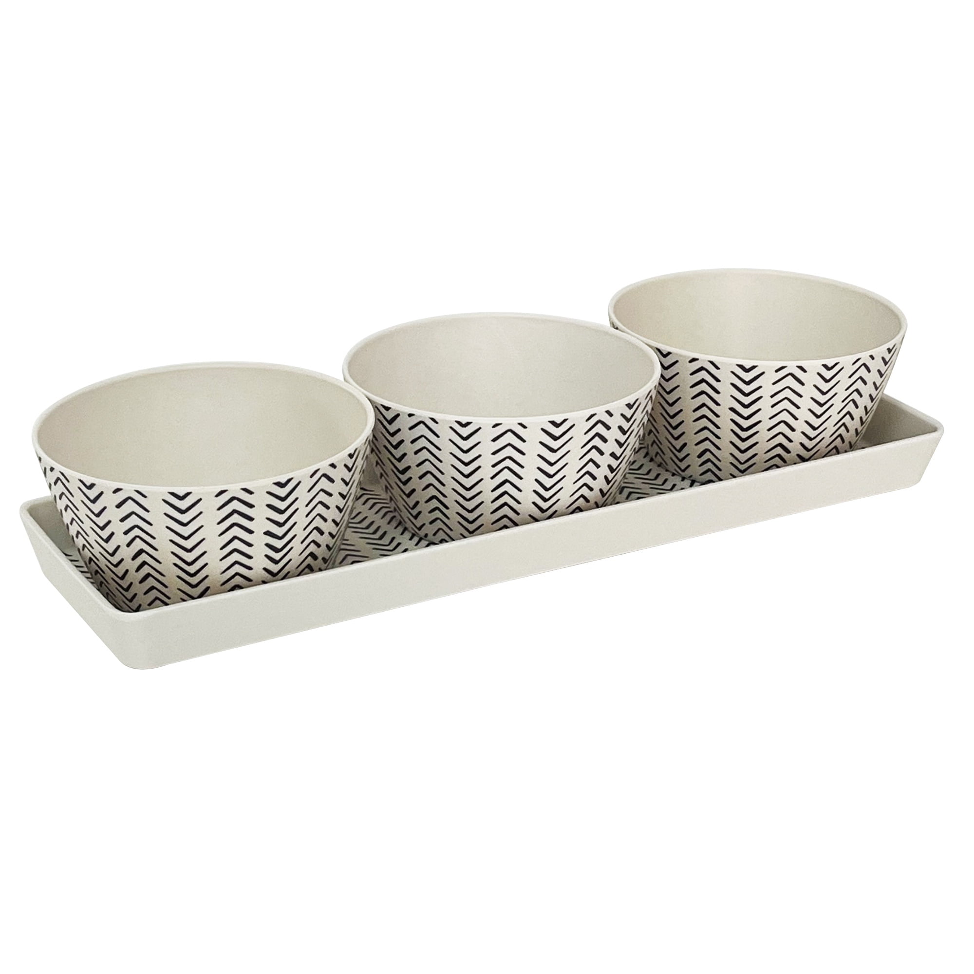 Decogreen - Set 3 Bowls Con Bandeja Flechas