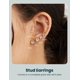 thumbnail image 2 of Aretes de Botón Wssxc de Circonia Cúbica Acero Inoxidable 316L 6 Pares, 2 of 9