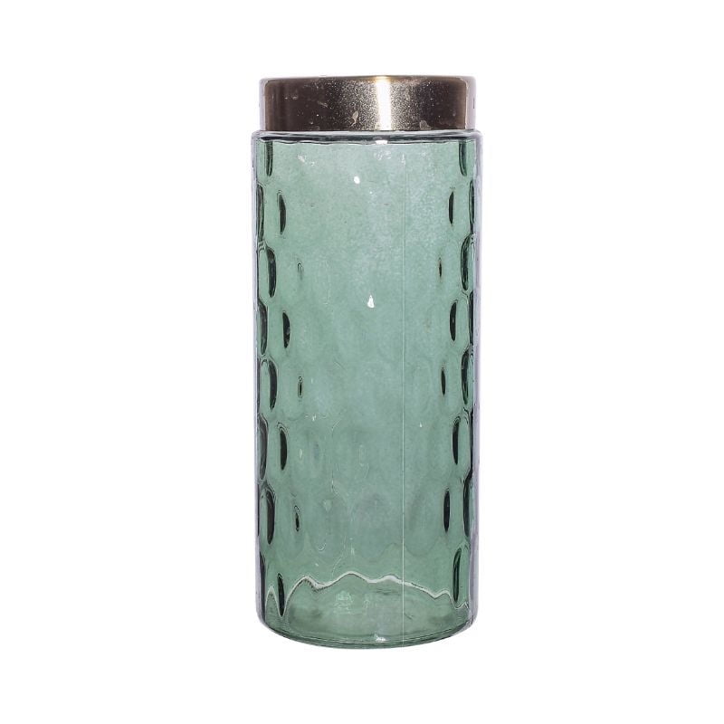 Mainstays - Florero Vidrio Lacado Verde Bor Metal M