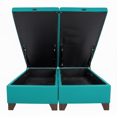 Vitelio - Bases De Camas 2 Plaza Baul 190X150Cm Turquesa