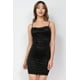 thumbnail image 1 of Saronite Vestido Mini de Fiesta Ajustado con Cuello Vuelto, Tirantes Ajustables y Malla Metálica Brillante, Negro (para Mujer), 1 of 5