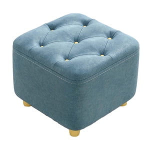 Magideal - Reposapiés Pequeño, Asiento Acolchado Resistente, Almohadillas Silenciosas Para El Suelo, Taburete Otomano, Reposapiés Para Apartamento, Hogar, Sofá, Azul