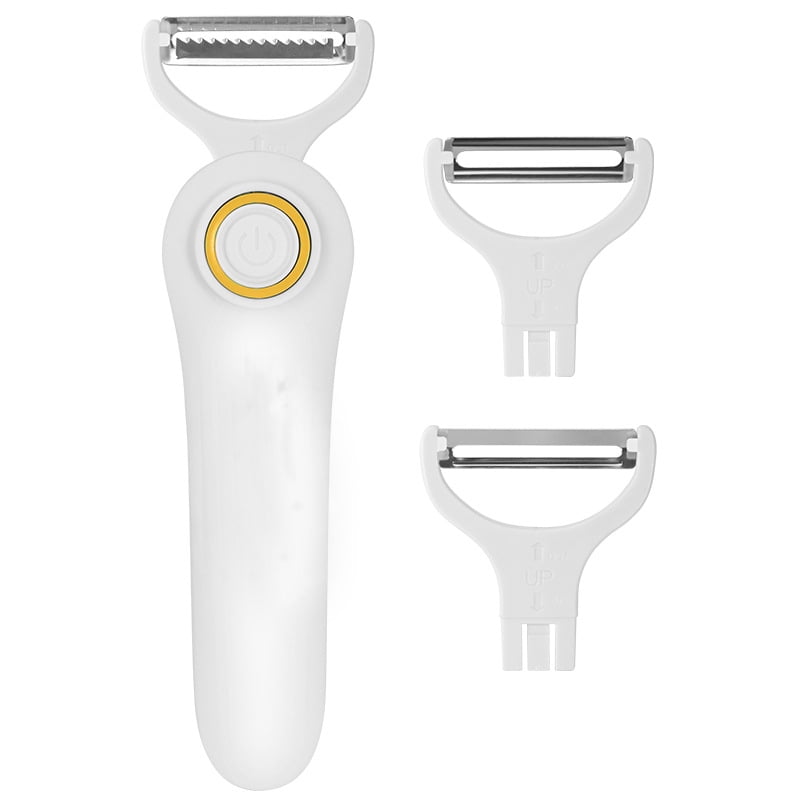Xusx111 - Peladora Eléctrica De Patatas, Peladora Eléctrica De Verduras Y Frutas De Mano 3-en-1 Pro Set, Gadgets De Cocina Recargables Para Manzanas, Patatas, Zanahorias, Pepino (blanco) Viene Con Dos