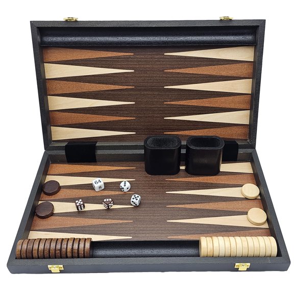 Juego de backgammon BESTCHIC de madera, tablero plegable de 15 pulgadas