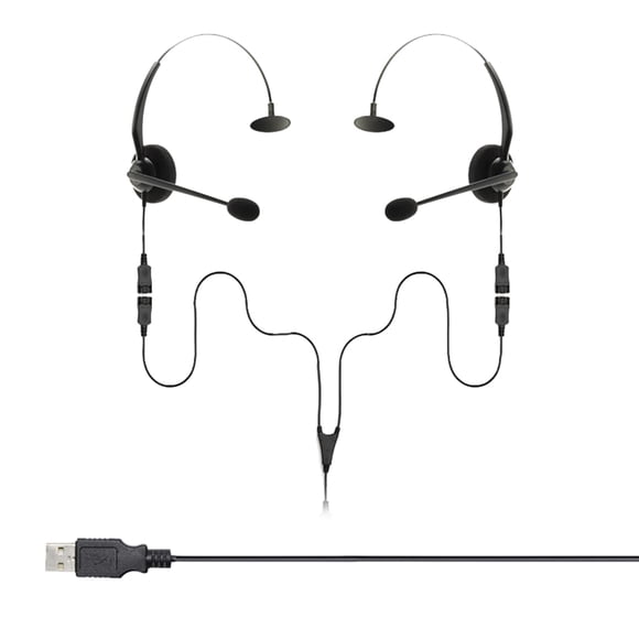 Paquete USB-A y USB-C de Project Telecom, 2 usuarios, cancelación de ruido monoaural, divisor de aur