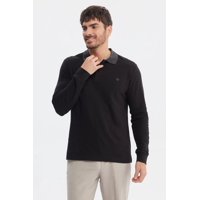 Fashionspark - Polera Hombre Cuello Contraste Negro