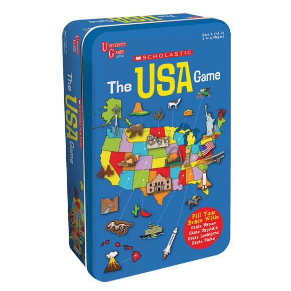 Geografía educativa de Game Tin Scholastic USA de 6 a 99 años