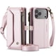 thumbnail image 2 of CaseMe Funda de Cuero for iPhone 17 Pro de 6.3 Pulgadas con Billetera [Bloqueo RFID] con Ranura para Billetes con Zíper y 7 Tarjeteros, Correa de Hombro y Muñeca Magnética de Cuero PU Suave, Funda de, 2 of 12