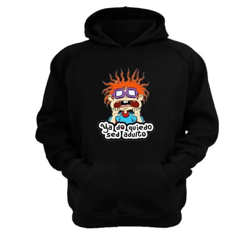 Genérico - Polerón Canguro Carlitos Dibujos Animados Negro Talla S Unisex